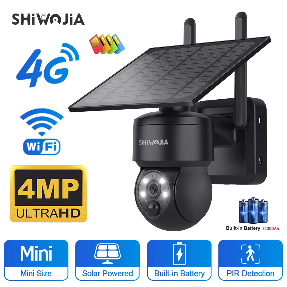 Outdoor Sport Camera - SHIWOJIA WIFI Wireless PTZ Solar Camera