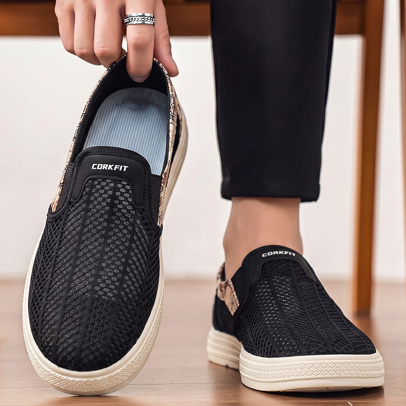 Outdoor Sports Shoes - Summer men's perforated mesh slippers breathable