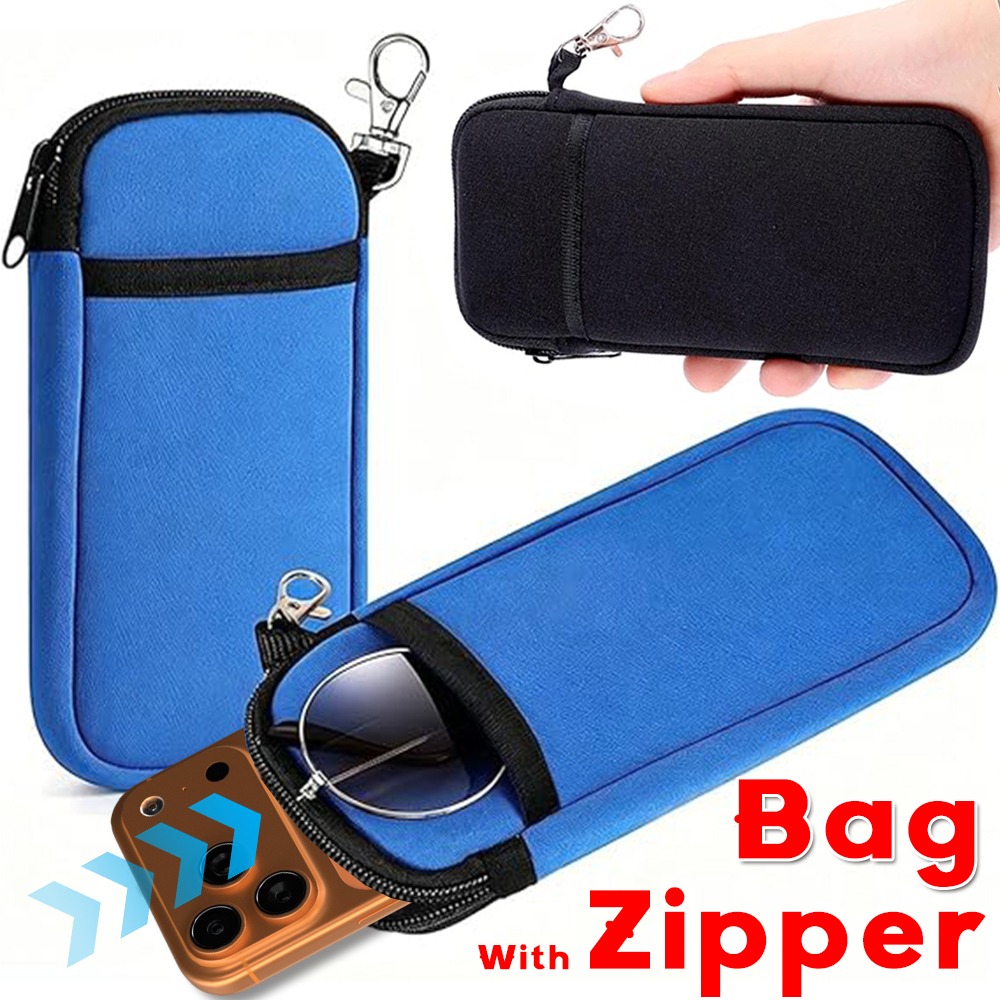 Outdoor Sport Glasses - Nylon Fabric Phone /Glasses Zipper Pouch