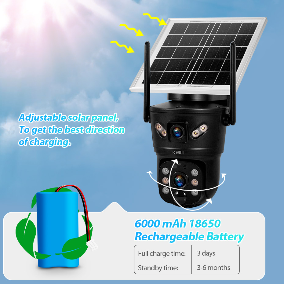 KERUI 6MP 4G SIM WiFi Solar Ca - Outdoor Sport Camera ulasan dan harga