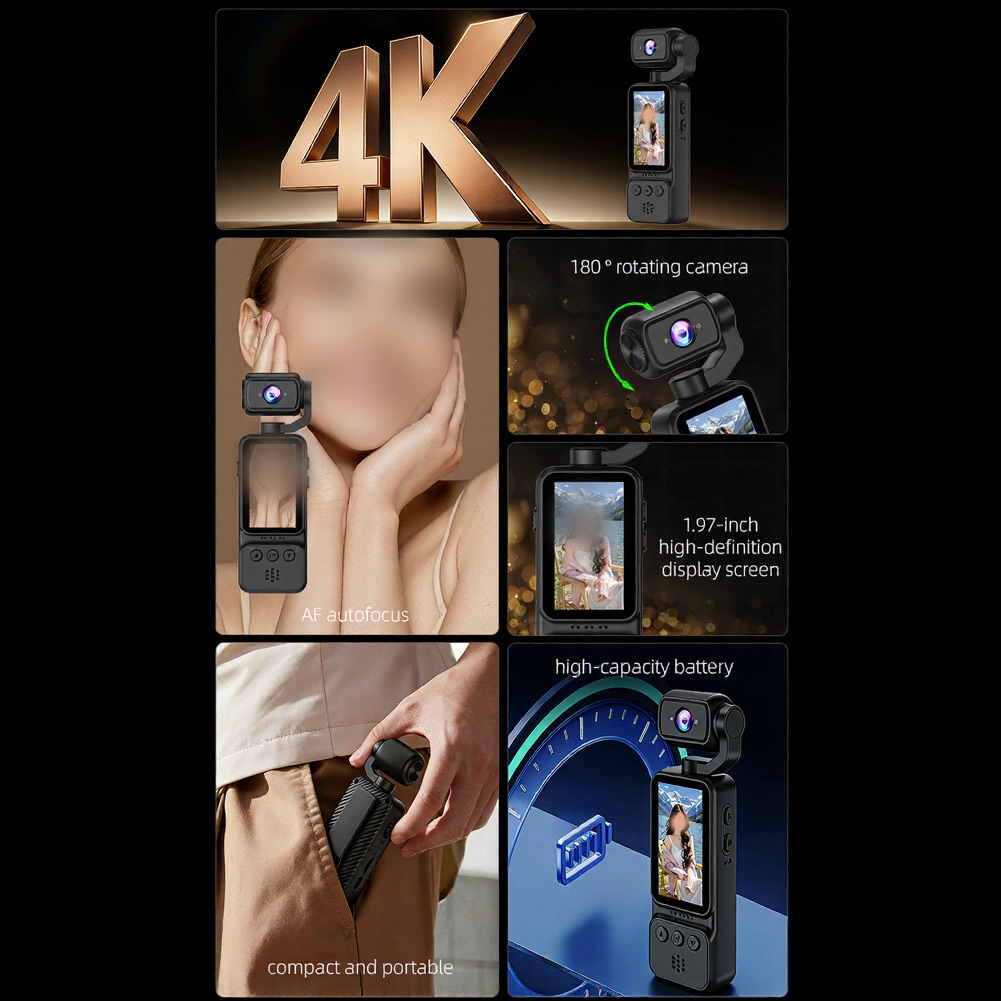 Handheld Vlogging Recorder 4K  - Outdoor Sport Camera ulasan dan harga