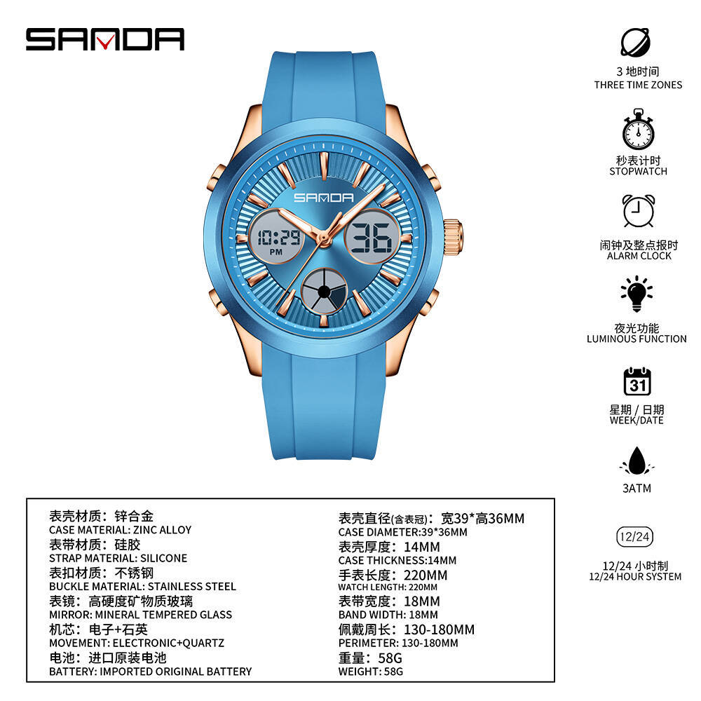SANDA electronic watch luminou - Outdoor Sport Smart Watch ulasan dan harga