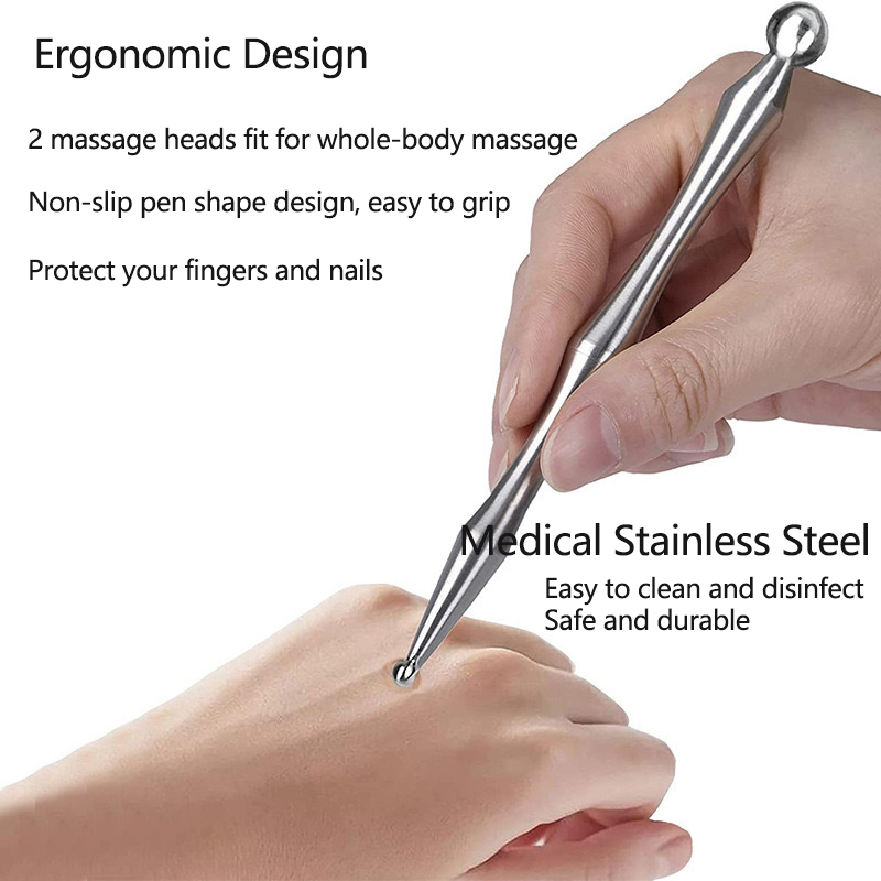 Acupuncture Pen Stainless Stee - Head Racket Boom ulasan dan harga
