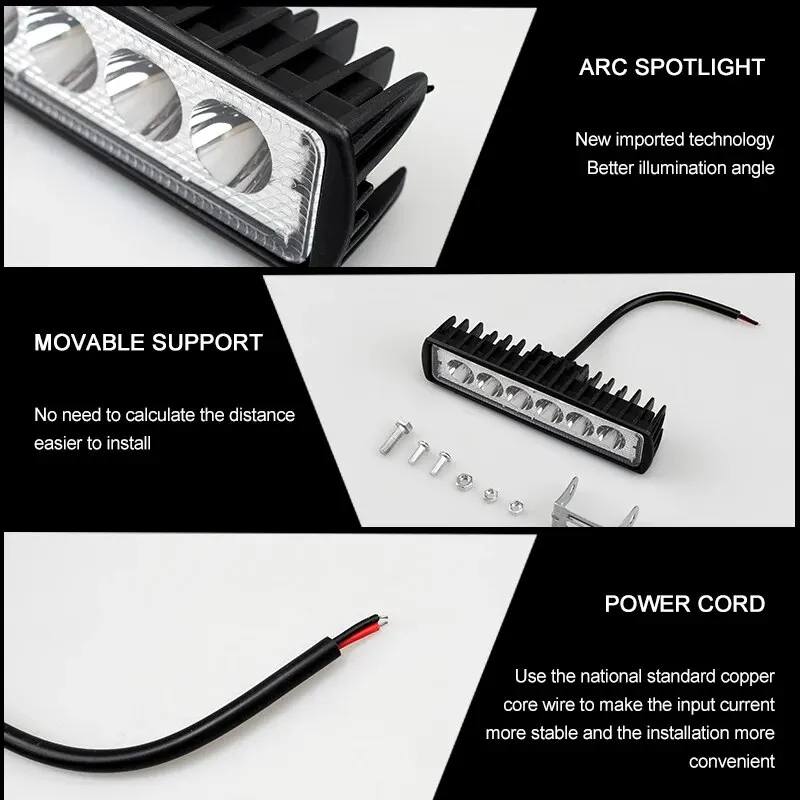 LED Work Light Strip Shape Lig - Head Racket Boom ulasan dan harga