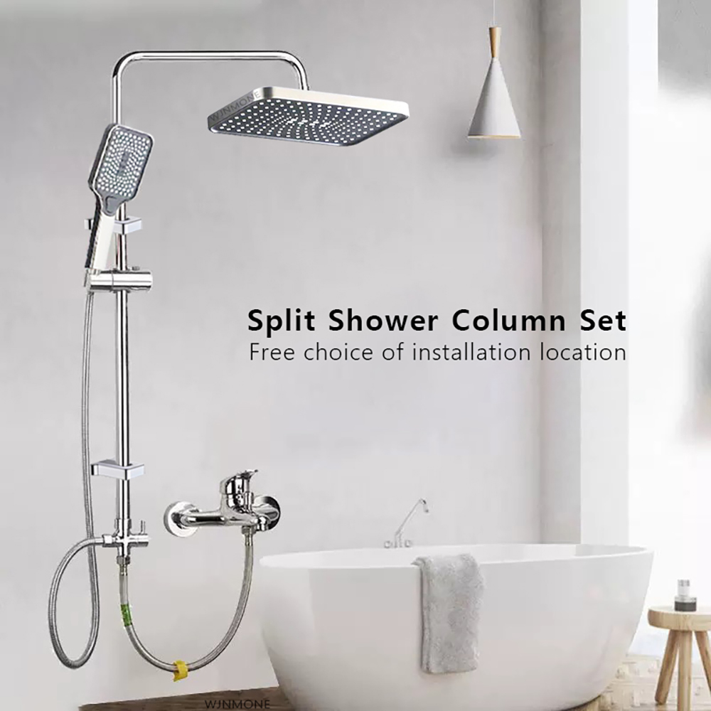 Split Shower Column Set Bathro - Head Racket Boom ulasan dan harga