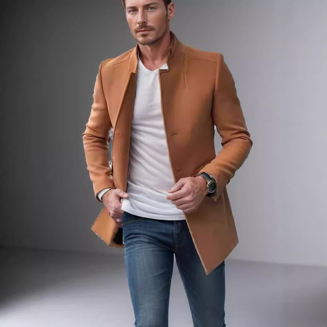 Wool Blend Blue Coat Mans Fish - Outdoor Sport Hobbies ulasan dan harga