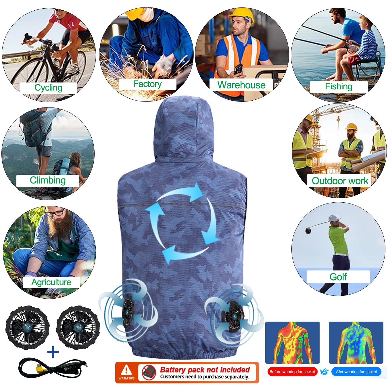 Summer Sport 12V/5V Fan Air Co - Outdoor Sport Brand Jacket ulasan dan harga